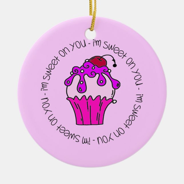 I'm Sweet on You Valentine Ceramic Tree Decoration (Front)