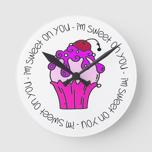 I'm Sweet on You Valentine Round Clock (Front)