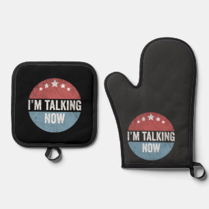 I'm Talking Now Trump Kamala President Debate Oven Mitt & Pot Holder Set