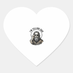 I'm Telling Dad Vintage Engraving Funny Shirt Heart Sticker
