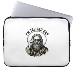 I'm Telling Dad Vintage Engraving Funny Shirt Laptop Sleeve