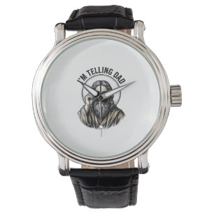 I'm Telling Dad Vintage Engraving Funny Shirt Watch