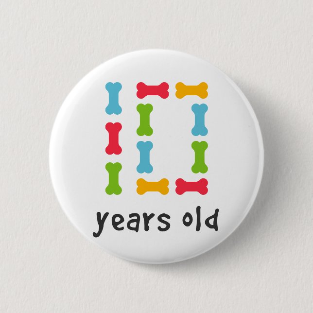 I'm Ten Years Old 6 Cm Round Badge (Front)