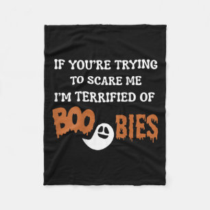 I'm Terrified Of Ies, Halloween Funny I'm Ed  Fleece Blanket
