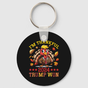 I'm Thankful 2024 Trump Won Thanksgiving Patriotic Key Ring