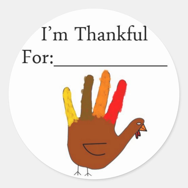 I'm Thankful For Classic Round Sticker (Front)