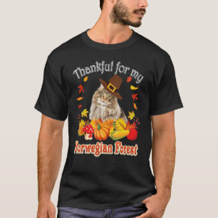 I'm Thankful For My Norwegian Forest Cat Thanksgiv T-Shirt