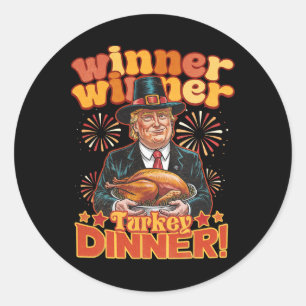 I'm Thankful Trump Won Thanksgiving Turkey Fall Me Classic Round Sticker