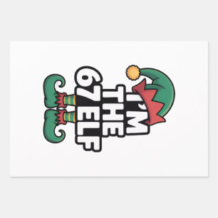 Im The 67 Elf Six Seven Elf Meme Christmas Wrapping Paper Sheet