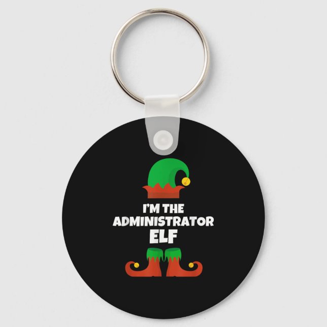 I'm The Administrator Elf Family Pajama Christmas  Key Ring (Front)