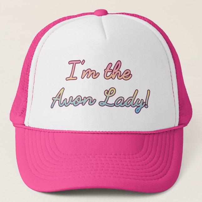 I'm the Avon Lady, pastel rainbow Trucker Hat (Front)