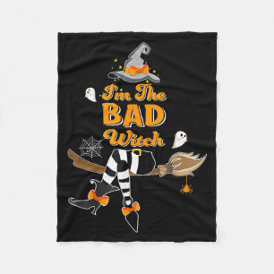 Im the Bad Witch Costume Halloween Matching Group Fleece Blanket