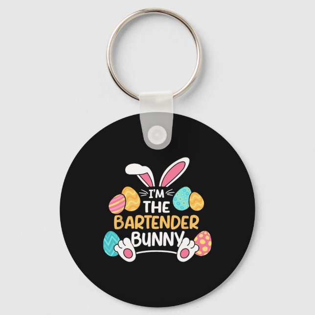 Im The Bartender Bunny Bartending Easter Mixologis Key Ring (Front)