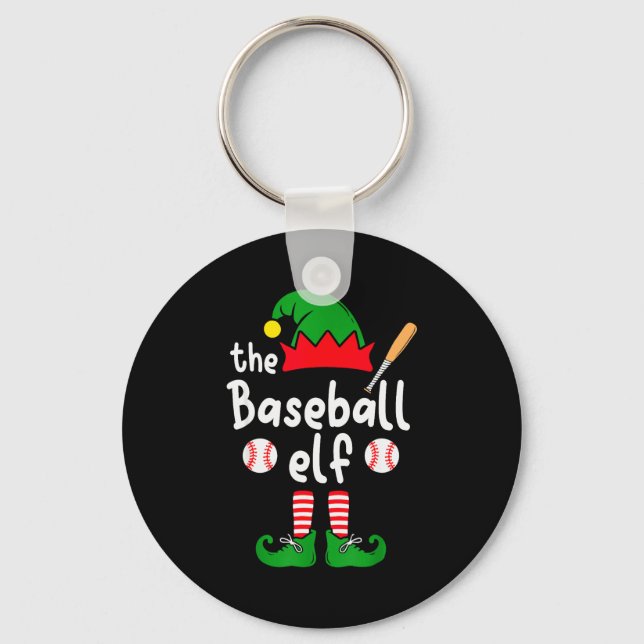 I'm The Baseball Elf Christmas Family Matching Paj Key Ring (Front)