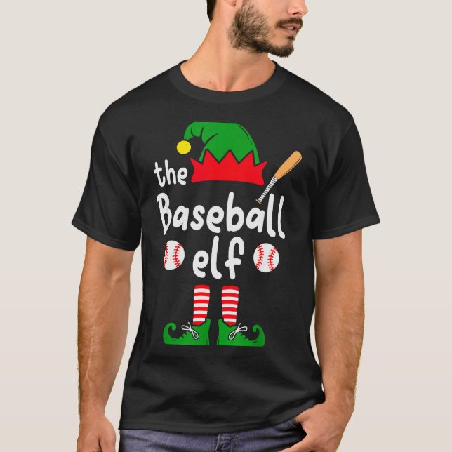 I'm The Baseball Elf Christmas Family Matching Paj T-Shirt (Front)