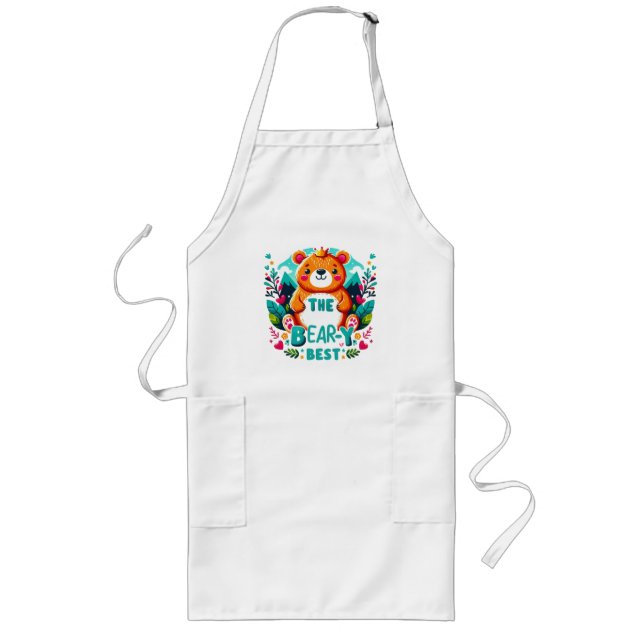 I'm the bear-y best long apron (Front)