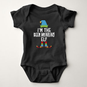 I'm The Beer Drinking Elf  Matching Christmas Baby Bodysuit