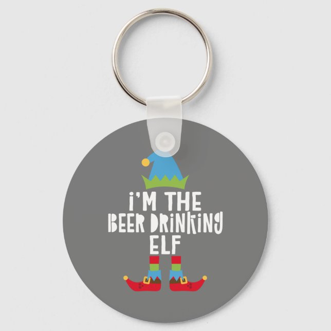 I'm The Beer Drinking Elf  Matching Christmas Key Ring (Front)