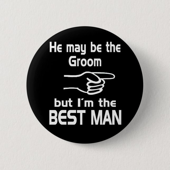 I'm the Best Man 6 Cm Round Badge (Front)