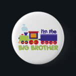 I'm the Big Brother Train T-shirt 6 Cm Round Badge<br><div class="desc">This adorable "I'm the Big Brother" train tee is ready to announce the big news! Too cute for the big brother to be and the big announcement!</div>