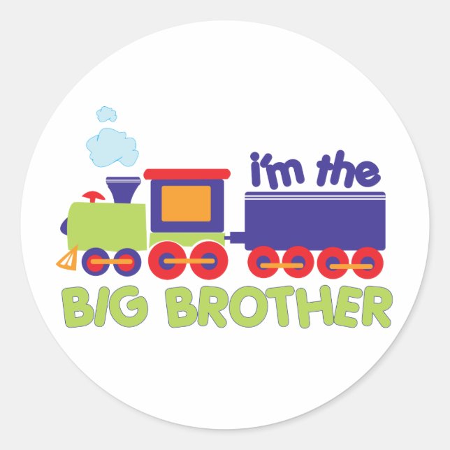 I'm the Big Brother Train T-shirt Classic Round Sticker (Front)
