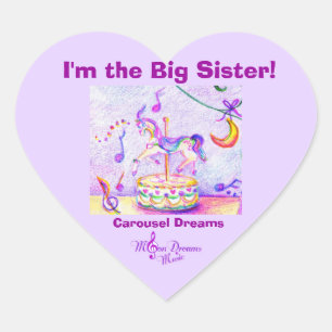 I'm the Big Sister, Carousel Dreams Heart Stickers