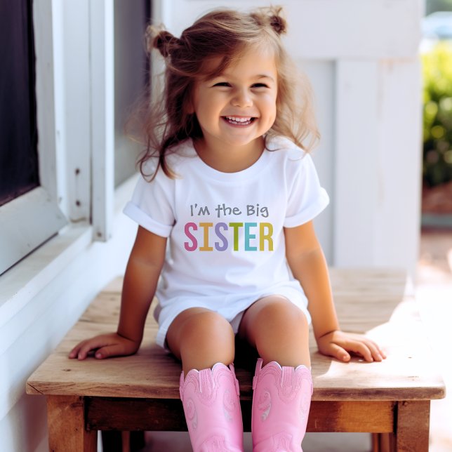 I'm the Big Sister Modern Colourful Girl's Baby T-Shirt (Creator Uploaded)
