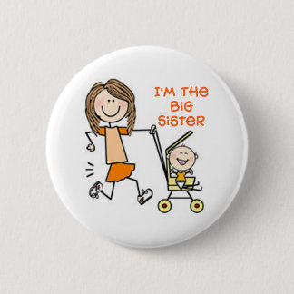 I'm the Big Sister Stick Figure 6 Cm Round Badge