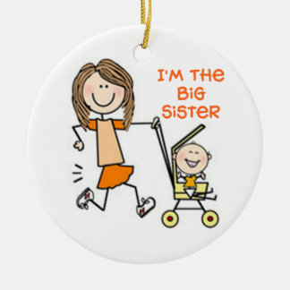 I'm the Big Sister Stick Figure Ceramic Ornament