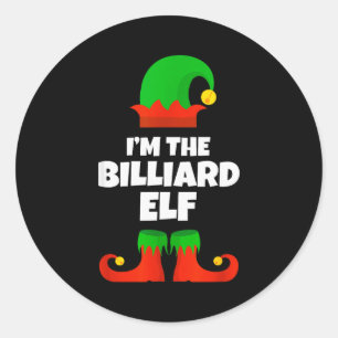 I'm The Billiard Elf Family Pajama Christmas Funny Classic Round Sticker