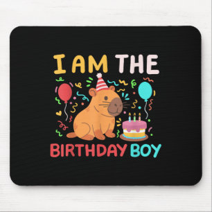 Im The Birthday Boy Cute Capybara Kids Bday Family Mouse Pad