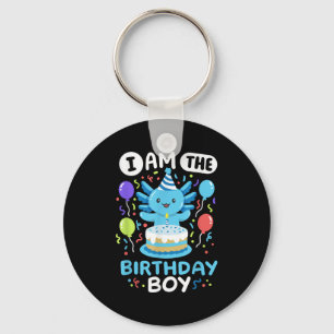 Im The Birthday Boy Kids Axolotl Bday Cute Family  Key Ring