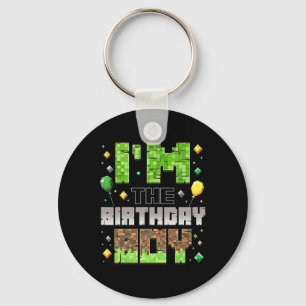 I'm The Birthday Boy Party Gamer Pixel Boy Kid Bir Key Ring