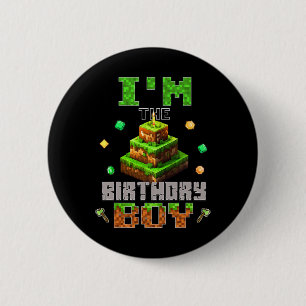 I'm The Birthday Boy Party Video Gamer Pixel Numbe 6 Cm Round Badge