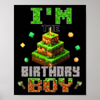 I'm The Birthday Boy Party Video Gamer Pixel Numbe