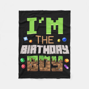 Im The Birthday Boy Party Video Gamer Pixel Number Fleece Blanket