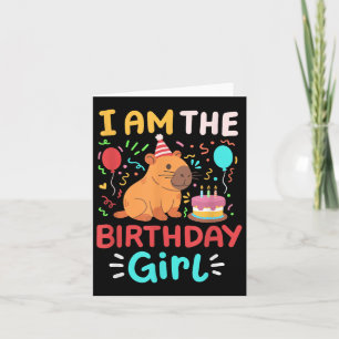 Im The Birthday Girl Cute Capybara Bday Family Mat Card