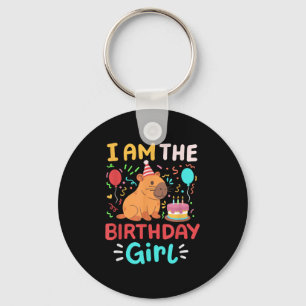 Im The Birthday Girl Cute Capybara Bday Family Mat Key Ring