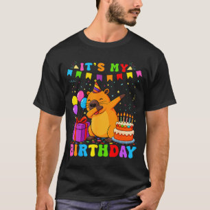 Im The Birthday Girl Cute Capybara Bday Family Mat T-Shirt