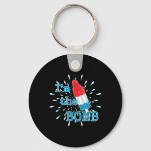 Im The Bomb Funny Red White Blue Ice Cream  Key Ring