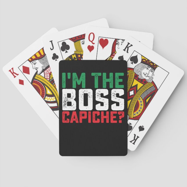 I'm The Boss Capiche Funny Italian Playing Cards (Back)