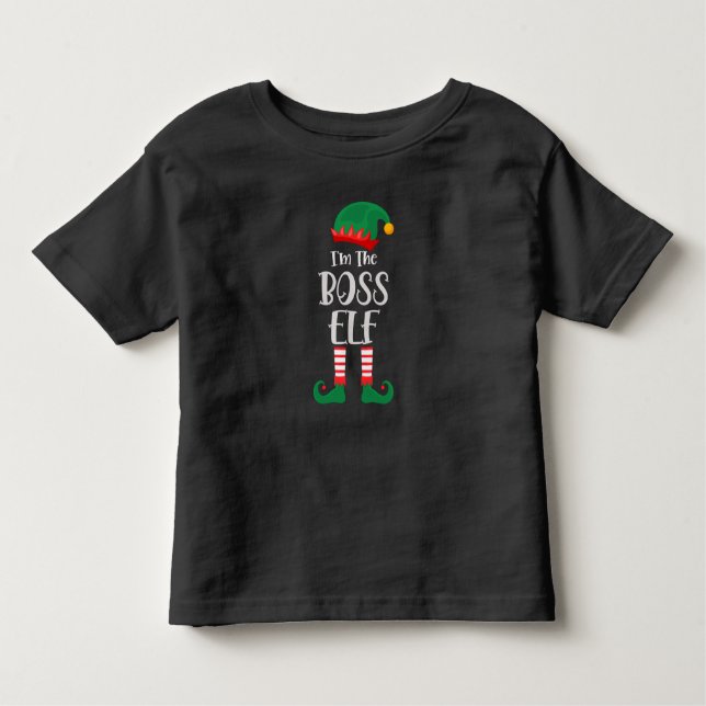 Im The Boss Elf Matching Christmas Toddler T-Shirt (Front)