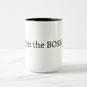  "I'm the BOSS" Minimalist Black and White Coffee  Mug