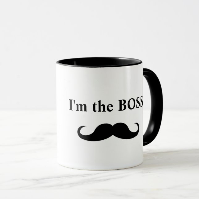 I'm the BOSS, Moustache coffee mug (Front Right)
