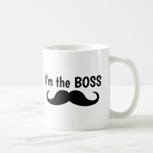 I'M THE BOSS, MUSTACHE COFFEE MUG