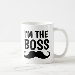 I'M THE BOSS, MUSTACHE COFFEE MUG