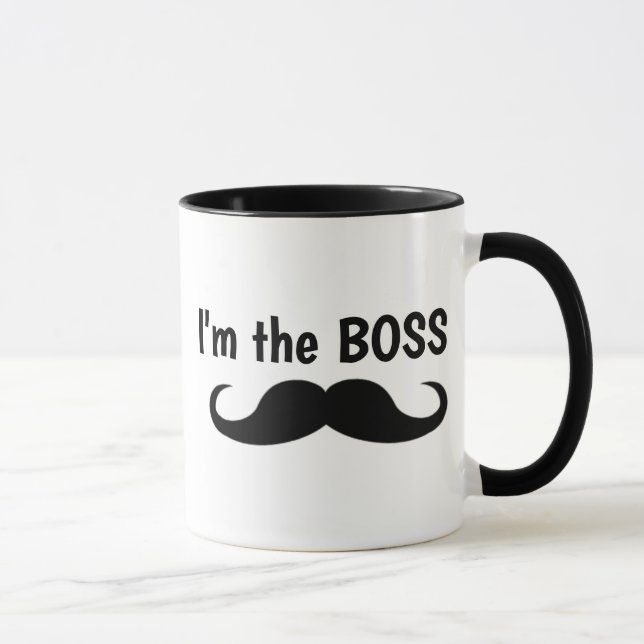 I'M THE BOSS, MUSTACHE COFFEE MUG (Right)