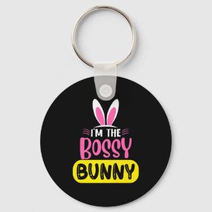 Im The Bossy Bunny Rabbit Ears Egg Funny Easter D Key Ring