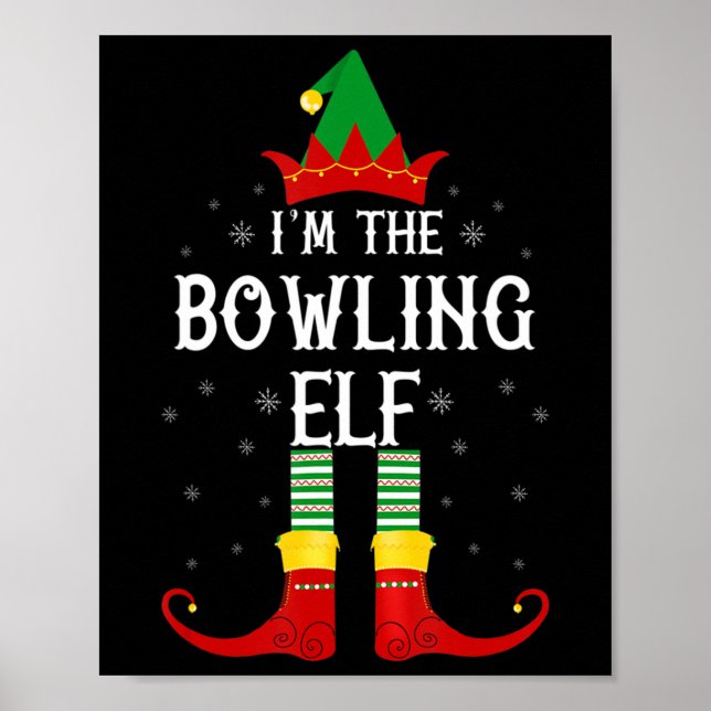 I'm the Bowling Elf Family Group Christmas  Poster (Front)
