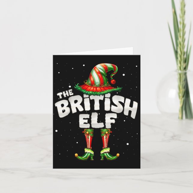 I'm The British Elf Family Matching Group Christma Card (Front)